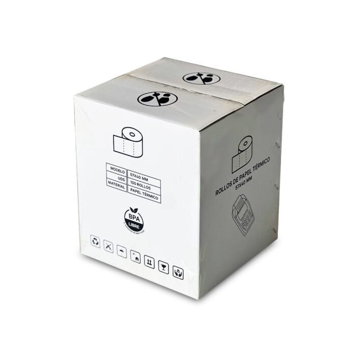 100 rollos papel térmico para datafonos 57 x 35  mm Sin Bisfenol - Imagen 7