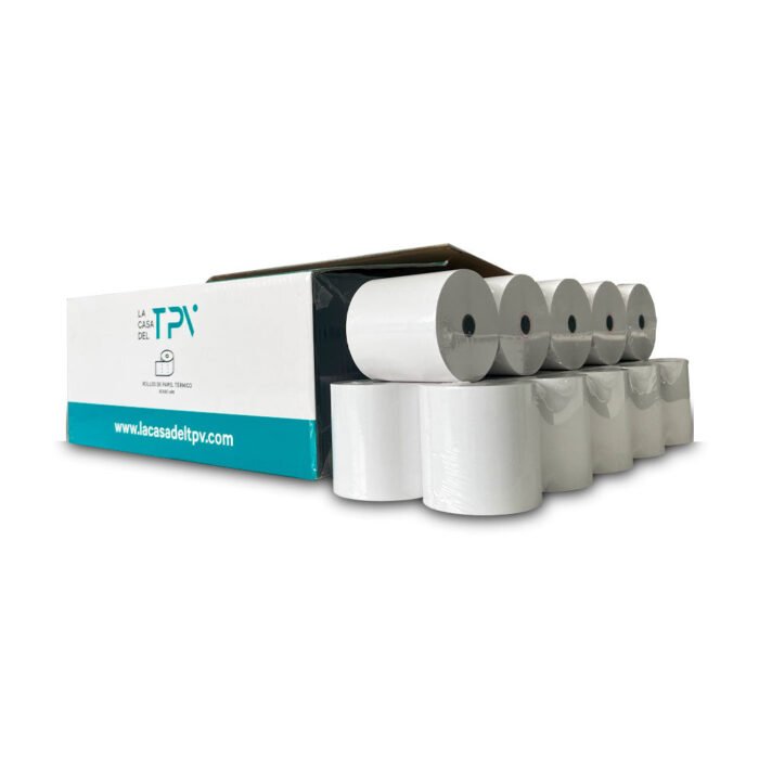 Caja 500 rollos papel térmico 80 x 80 x mm Sin Bisfenol - Imagen 5