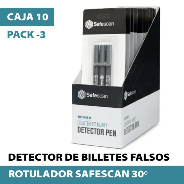 SAFESCAN 30º Caja de rotuladores para detección de billetes falsos - Imagen 7