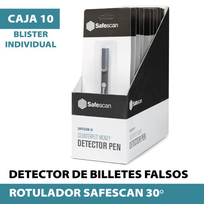 SAFESCAN 30º Caja de rotuladores para detección de billetes falsos - Imagen 6