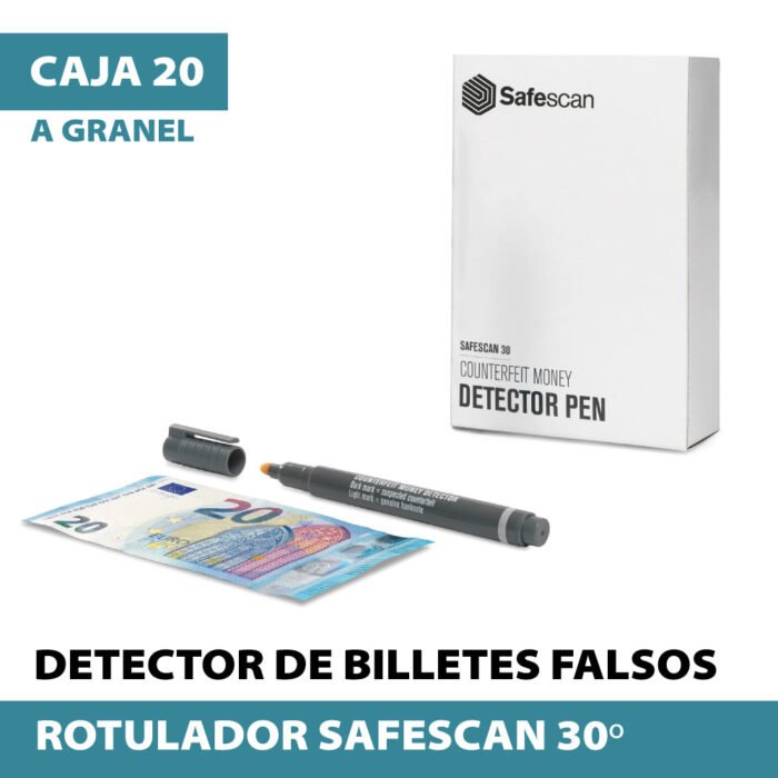SAFESCAN 30º Caja de rotuladores para detección de billetes falsos - Imagen 5
